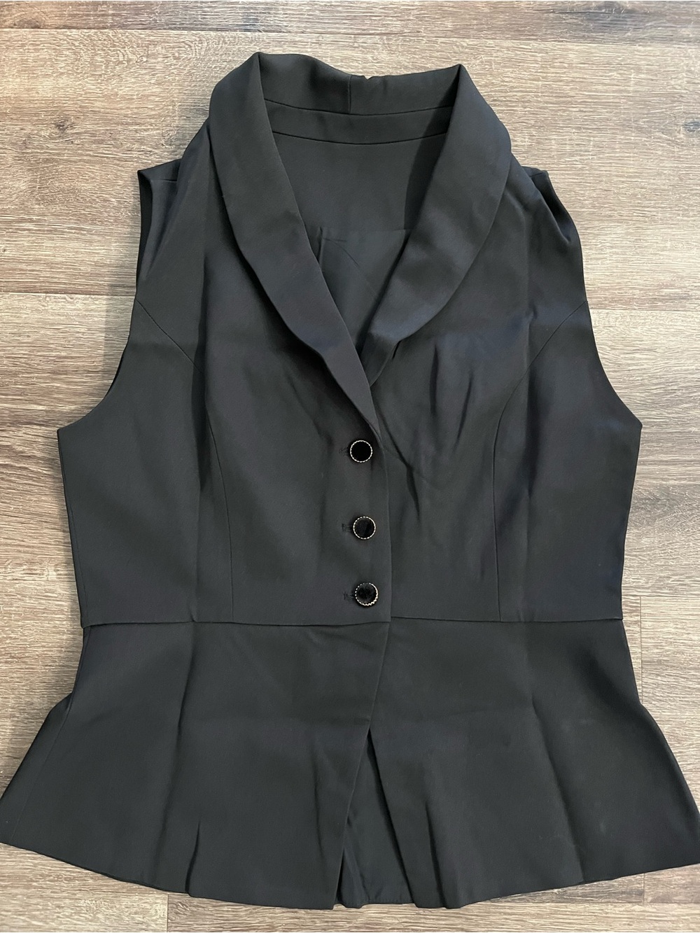 Black Sleeveless Tailored Vest